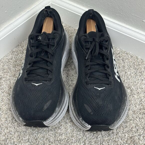 Hoka One One Womens Bondi 8 1127952 BWHT Black Running Shoes Sneakers Size 10 B - Picture 3 of 11